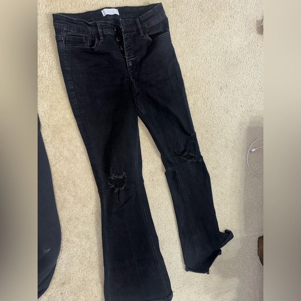 Black flare pants